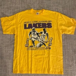 Vintage 2000-2001 Dynamic Duo NBA Championship Lakers T-Shirt Shaq Kobe SZ 2XL